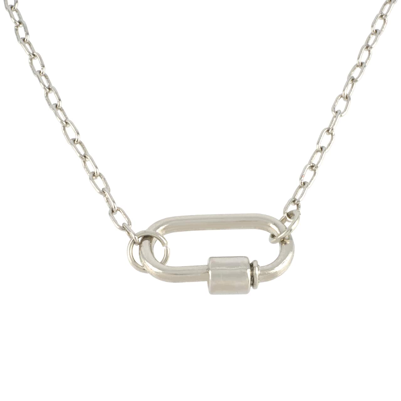 12 Pack: 18" Rhodium Paperclip Necklace by Bead Landing™